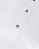 Deco pillow cover with buttons in White
