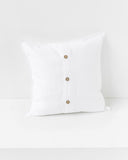 Deco pillow cover with buttons in White