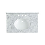 Verona 36 in. Carrara White Counter Top with Single Basin