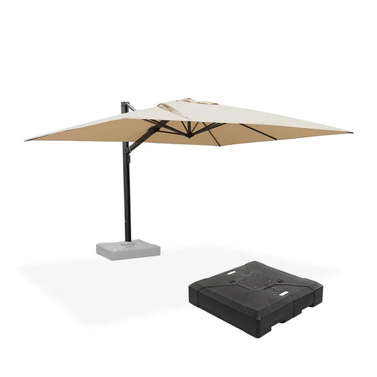 PURPLE LEAF Outdoor Sun Heavy Duty Large Cantilever Umbrella with Base