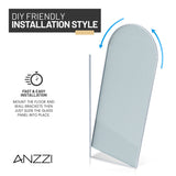 Ember Series 34 in. x 78 in Framed Arch Fixed Shower Screen Door with 8mm Tempered Clear or Fluted Glass