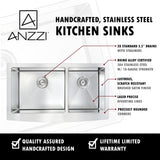 Elysian Farmhouse Stainless Steel 32 in. 0-Hole Single Bowl Kitchen Sink