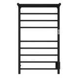 ANZZI Eve Series 8-Bar Towel Warmer (23.6" W x 39" H) with Top Shelf, Digital Control, Dual Installation, Rhino Alloy Certified Stainless Steel