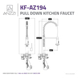ANZZI Step Minimalist Kitchen Faucet, Single Handle Control, High Mobility Pull-Down Sprayer (9.5" Reach), Lead-Free Brass, cUPC Certified