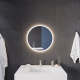 ANZZI Round LED Smart Mirror (24, 28, or 32 in. Diam.), Copper-Free, Adjustable CCT, Built-in Defogger, UL-Certified Electronics, IP44 Rated