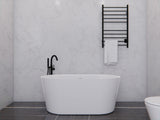 ANZZI Chand Series 55" - 67" Flat Bottom Freestanding Soaker Tub with Ergonomic Design, Rhino Alloy Certified Acrylic, and Center Drain