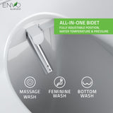 ANZZI Smart Bidet Seat for Elongated Toilets, Auto Open/Close Lid, Self-Cleaning Nozzle, Integrated Deodorizer, Warm Air Dryer, and Wireless Remote, White