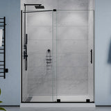 Longboat Series 56 to 60 in. x 76 in. Sliding Semi-Frameless Shower Door with Tsunami Guard Tempered Glass
