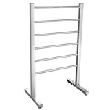 Riposte Series 6-Bar Stainless Steel Floor Mounted Electric Towel Warmer Rack in Polished Chrome