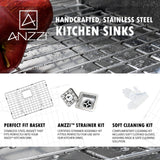 Elysian Farmhouse Stainless Steel 36 in. Single Bowl Kitchen Sink in Brushed Satin