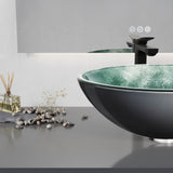 Belissima Round Glass Vessel Bathroom Sink with Stellar Grey Finish