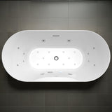 ANZZI Julia Series 67 in. Freestanding Acrylic Air and Whirlpool Bathtub with Touch Sensitive Control and Chroma Lights