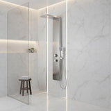 Expanse Series 57 in. 2-Jetted Full Body Shower Panel System with Heavy Rain Shower and Spray Wand in Brushed Steel