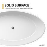 Cestino Series 67 in. x 36 in. Flat Bottom Solid Surface Freestanding Soaking Bathtub with Center Drain in Matte White