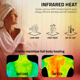 1-2-Person Round Infrared Sauna with Canadian Hemlock Wood, Infrared Heating Panels, Red Light Heater, and Glass Door