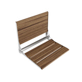 ANZZI Saxon Folding Teak Shower Seat (17" x 17"), 350 lbs Weight Capacity, Natural Teak Wood, ADA Compliant, Robust Wall Mount