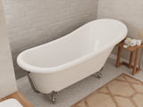ANZZI Clawfoot Series 67" x 30" Slipper Freestanding Tub, Deep Soaking Acrylic, Reversible Drain, and Polished Chrome Claw Feet (Eagle/Lion Styles)