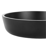 Allegro Series 17 in. L x 17 in. W Round Bathroom Vessel Sink in Matte Black Finish Glass with Chrome Pop-Up Drain