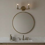 Regal Double Light Vanity With Clear Ribbed Glass - Satin Brass