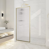 Welle 34 in. x 74 in. Framed Fixed Shower Screen Door with 5/16" (8mm) Tempered Fluted or Clear Glass