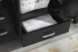 Chateau 48 in. W x 22 in. D Bath Vanity Set in Black with Vanity Top in Carrara Marble with White Sink and Mirror