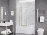 Accordion Style 33 in. x 55 in. H Sliding Framed Shower Door with Tempered Clear Glass