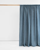 Rod pocket linen curtain panel (1 pcs) in Gray blue
