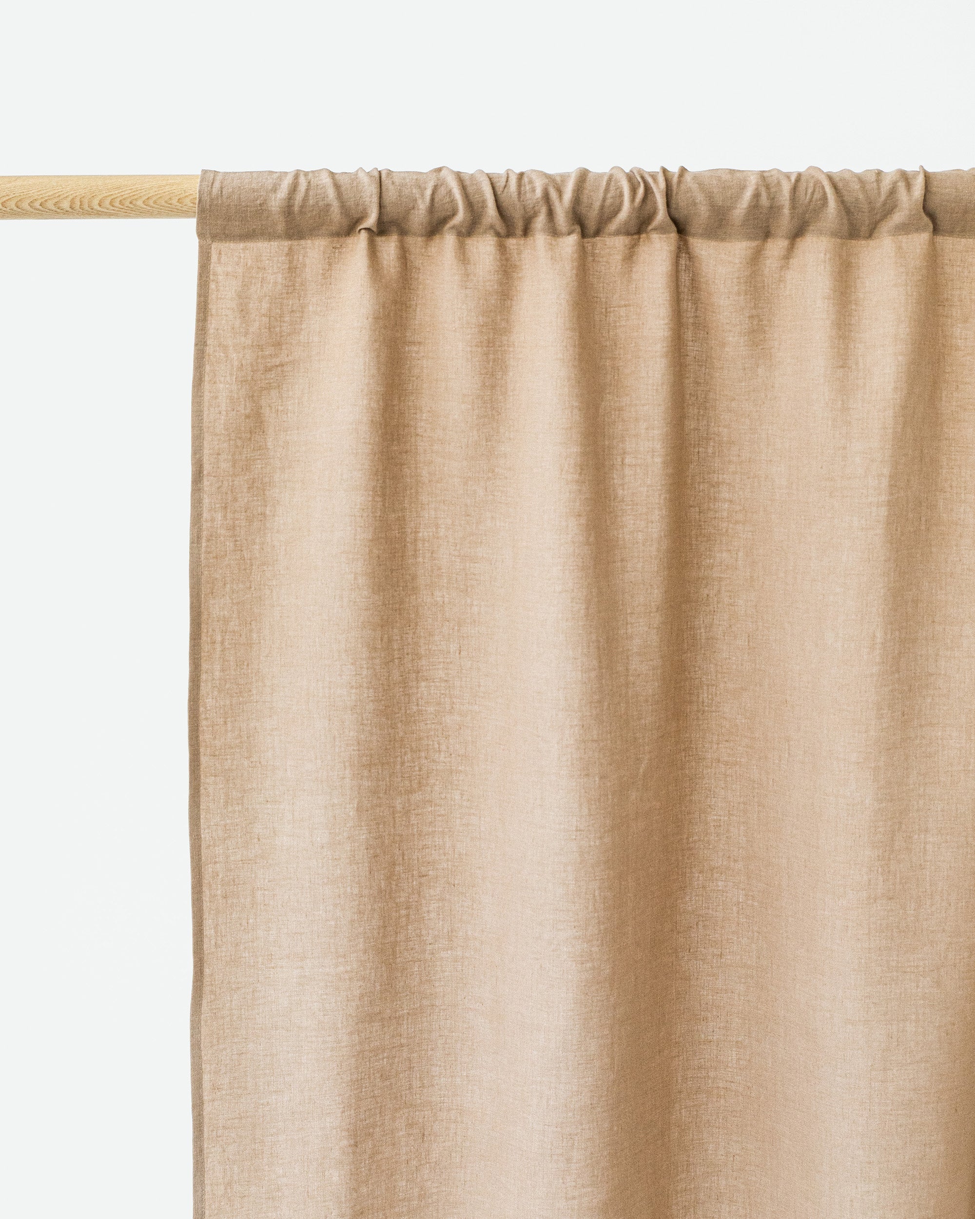 Rod pocket linen curtain panel (1 pcs) in Latte