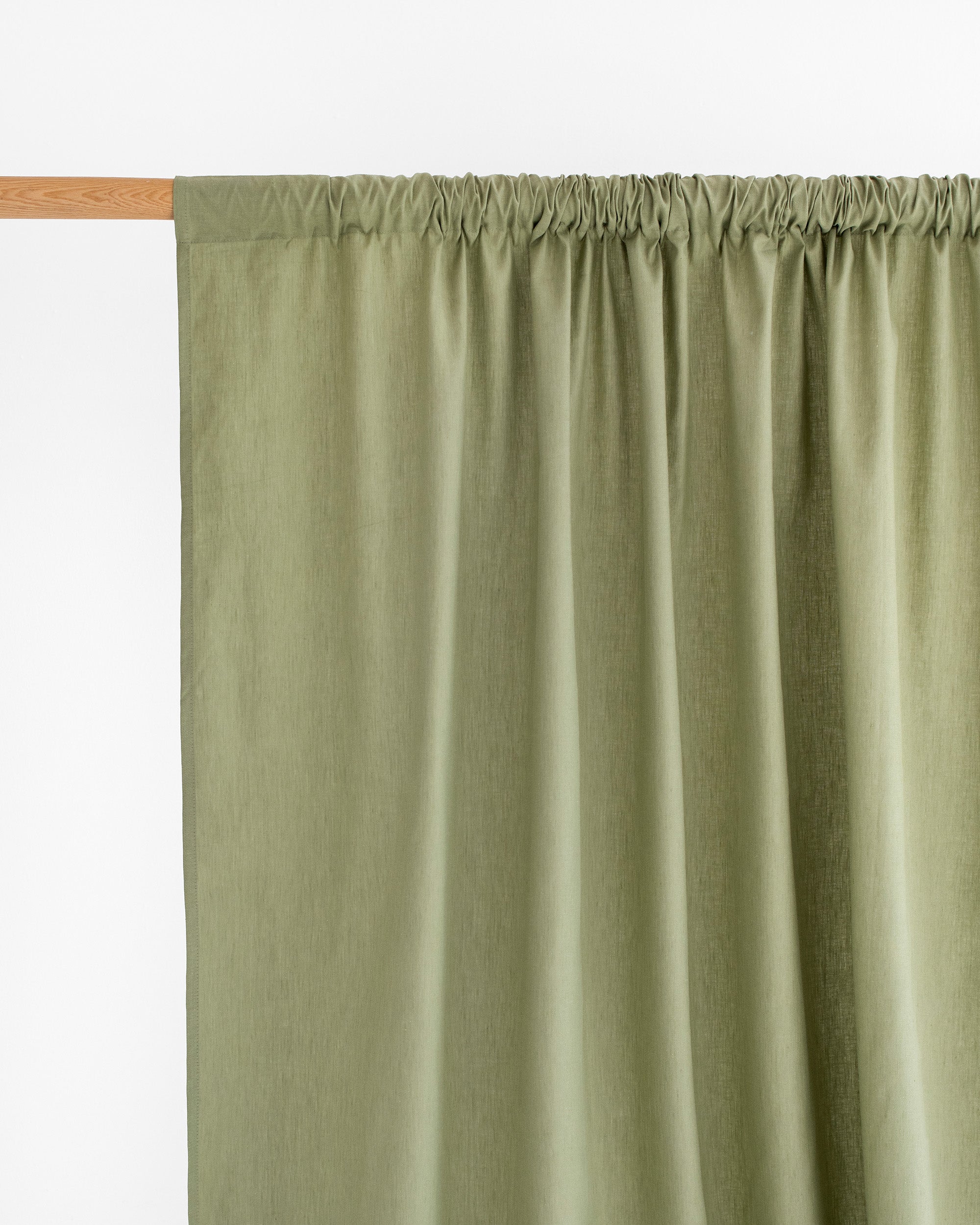 Rod pocket linen-cotton curtain panel (1 pcs) in Sage