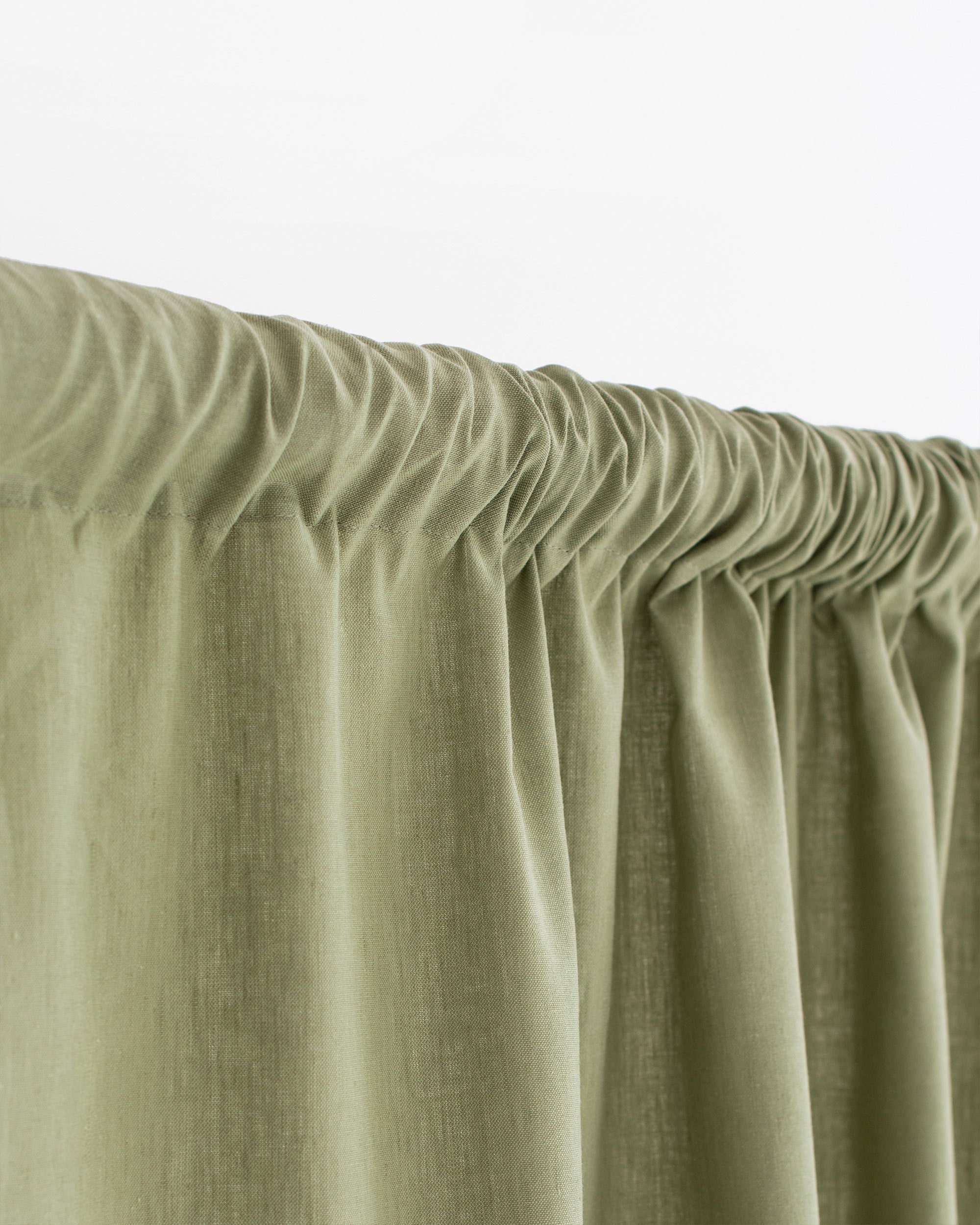 Rod pocket linen-cotton curtain panel (1 pcs) in Sage