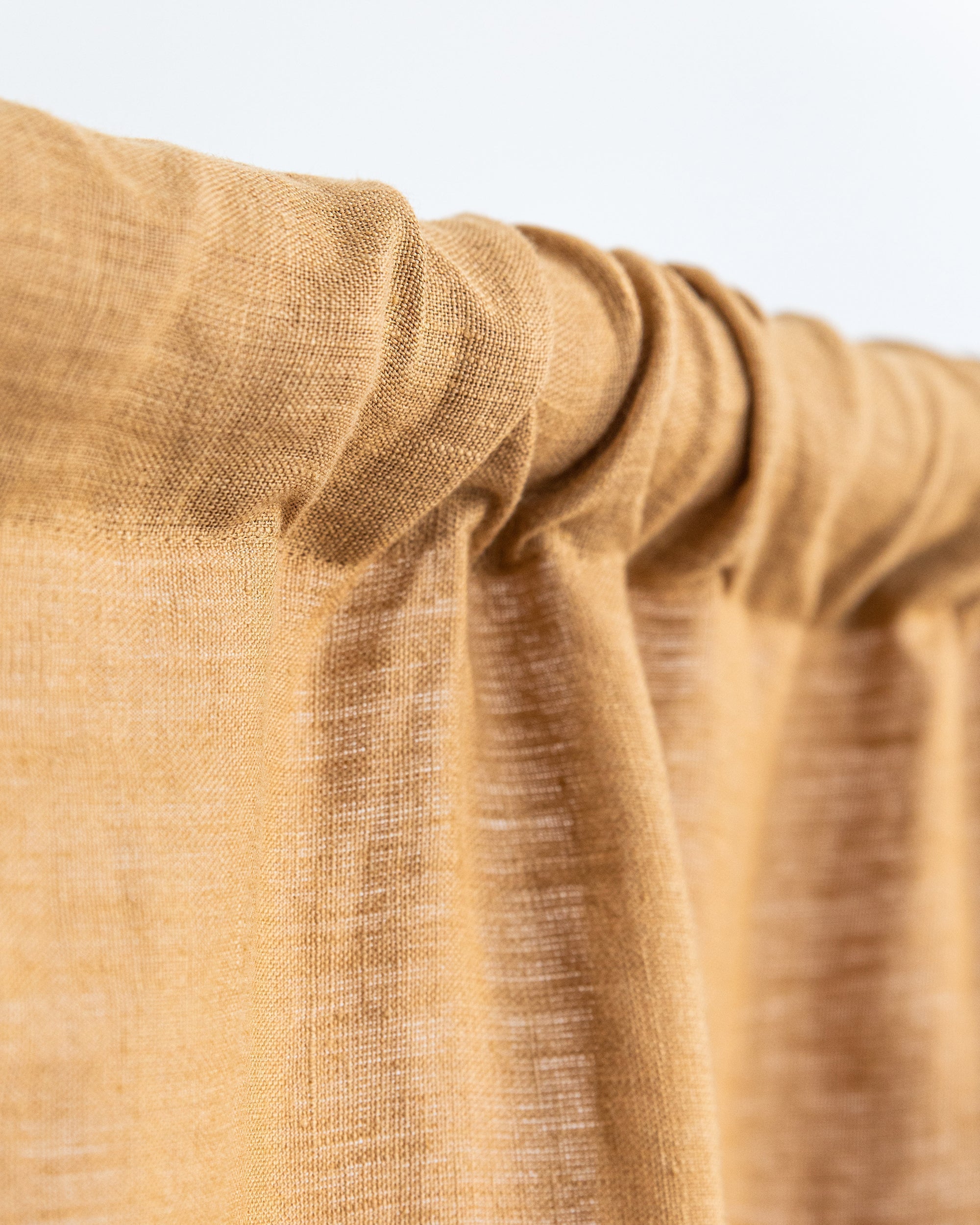 Rod pocket linen curtain panel (1 pcs) in Tan