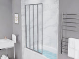 Accordion Style 33 in. x 55 in. H Sliding Framed Shower Door with Tempered Clear Glass