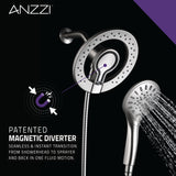 Valkyrie Retro-Fit 3-Spray Patterns with 7.48 in. Wall Mounted Dual Shower Heads with Magnetic Divert in Brushed Nickel