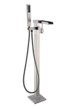 ANZZI Union Floor Mount Tub Filler (41" H), 2-Handle Control, 60" Hand Sprayer, Solid Brass, cUPC Certified, Various Finishes