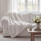 Ruched Rabbit Double-Sided Throw