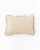 Ruffle trim linen pillowcase in Natural linen