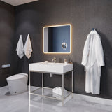 27-in. x 31-in. LED Front/Back Light Magnifying Bathroom Mirror w/Defogger