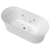 ANZZI Julia Series 67 in. Freestanding Acrylic Air and Whirlpool Bathtub with Touch Sensitive Control and Chroma Lights