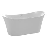 Eft Series 67 in. x 31 in. Flat Bottom Acrylic Freestanding 56 Gallon Soaking Bathtub with Center Drain in Glossy White