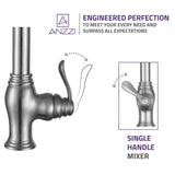 Bastion Single Handle Standard Kitchen Faucet in Brushed Nickel