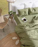 Sage linen-cotton sheet set (4 pcs)