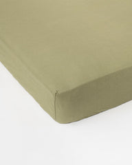 Sage linen-cotton fitted sheet