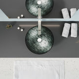 Amalfi Round Glass Vessel Bathroom Sink with Stellar Grey Finish