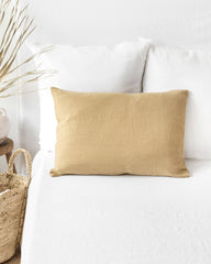 Sandy beige linen pillowcase