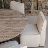 Santorini Outdoor Stone Round Dining Table 60"