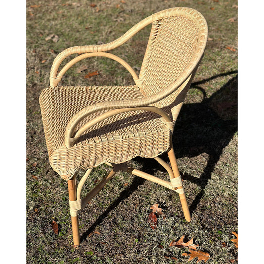 Rattan Scalloped Armchair