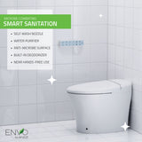 ENVO Aura Elongated 1.28 GPF Smart Bidet Toilet in White with Remote Control, Auto Flush, Heated Seat, and Deodorizer