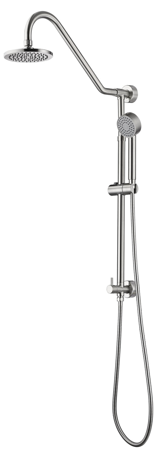 Adjustable 32-36 in. Handheld Shower System in Brushed Nickel with 6 in. Round Rain Showerhead, 1.8 GPM, and Wall Bar