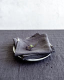 Charcoal gray linen napkin set of 2