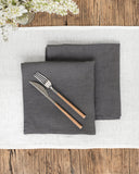 Charcoal gray linen napkin set of 2